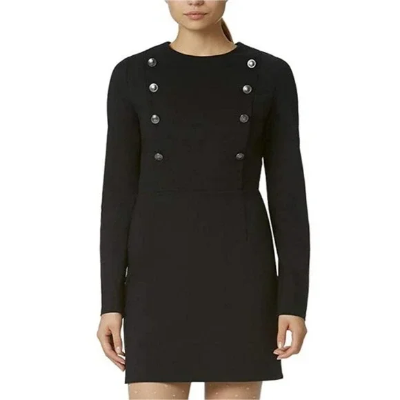 Avec Les Filles | Dresses | Avec Les Filles Nautical Button Ponte Sheath  Dress Black Xl | Poshmark